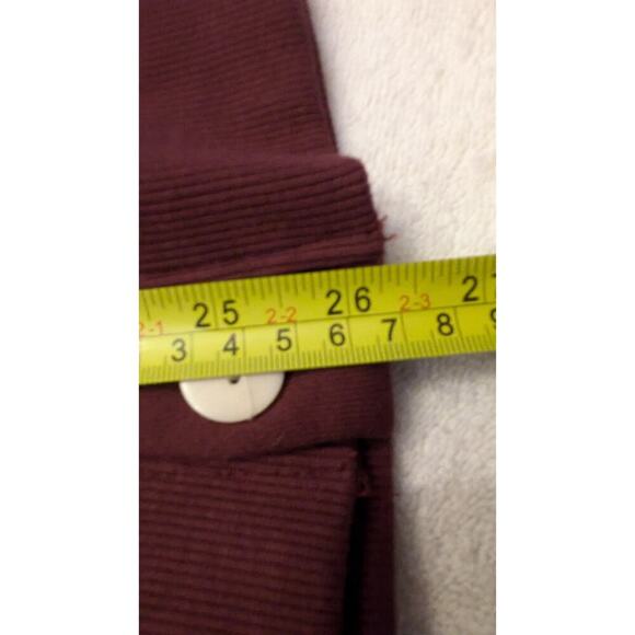Beyond Closet Campaign Burgundy & Navy Blue Button Closure Cardigan, Pockets, LG - Picture 6 of 10